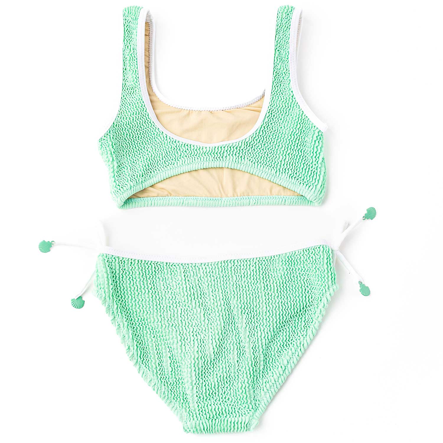 Shade Critters Girls Two Piece Swimsuit - Crinkle - Mint Green