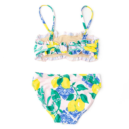 Shade Critters Girls Smocked Two Piece Swimsuit - Santorini Lemons Citrus by Shade Critters