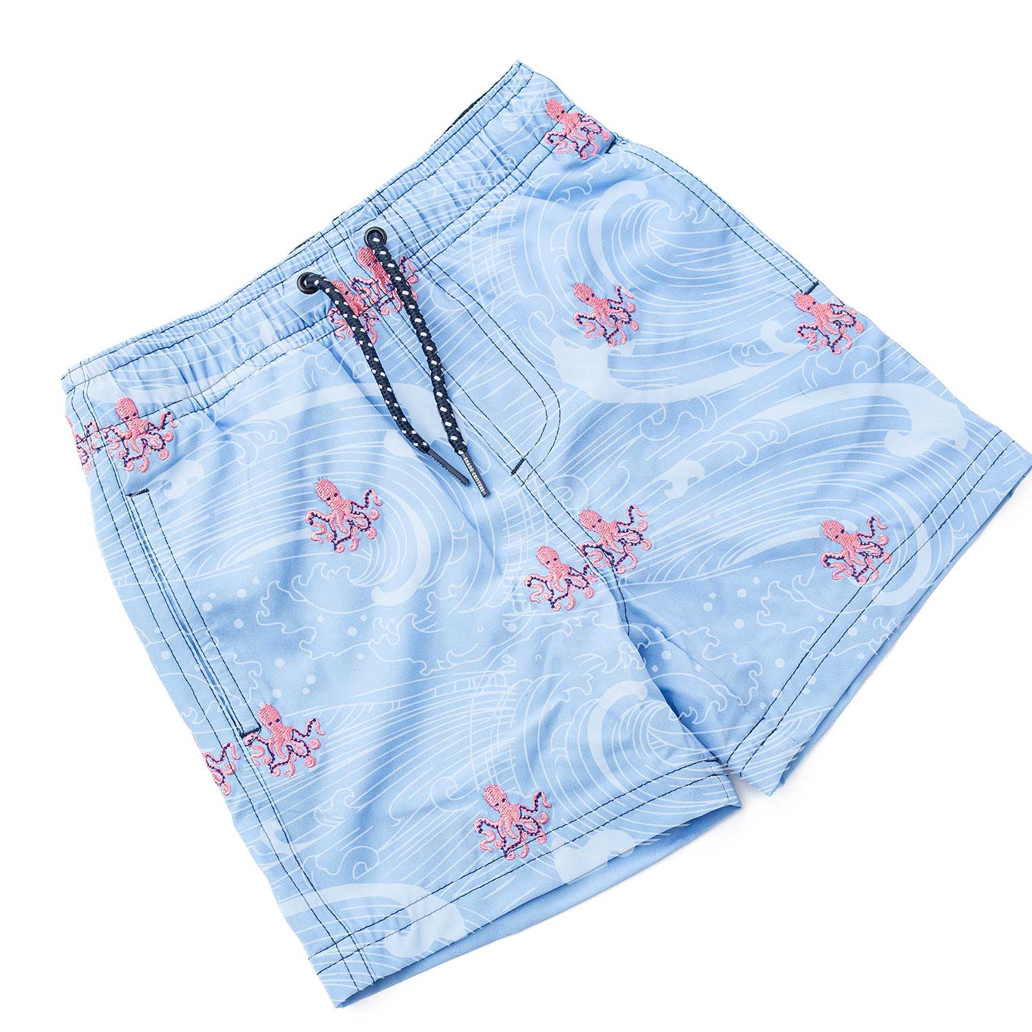 Shade Critters Boys Swim Trunks - Embroidered Octopus - H2O Makes Waves Appear!