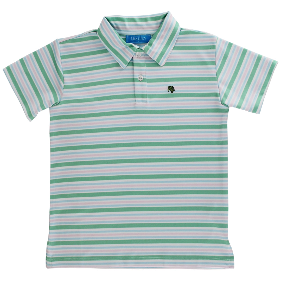 J. Bailey Boys Performance Polo Shirt - Oakmont Stripes