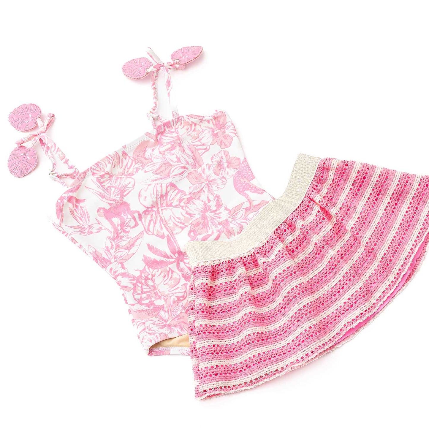 Shade Critters Girls One Piece Swimsuit & Crochet Skirt - Pink Paradise by Shade Critters