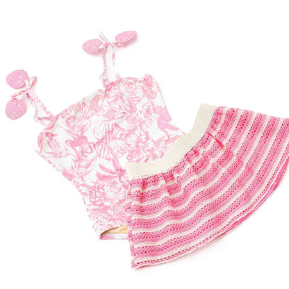 Shade Critters Girls One Piece Swimsuit & Crochet Skirt - Pink Paradise by Shade Critters