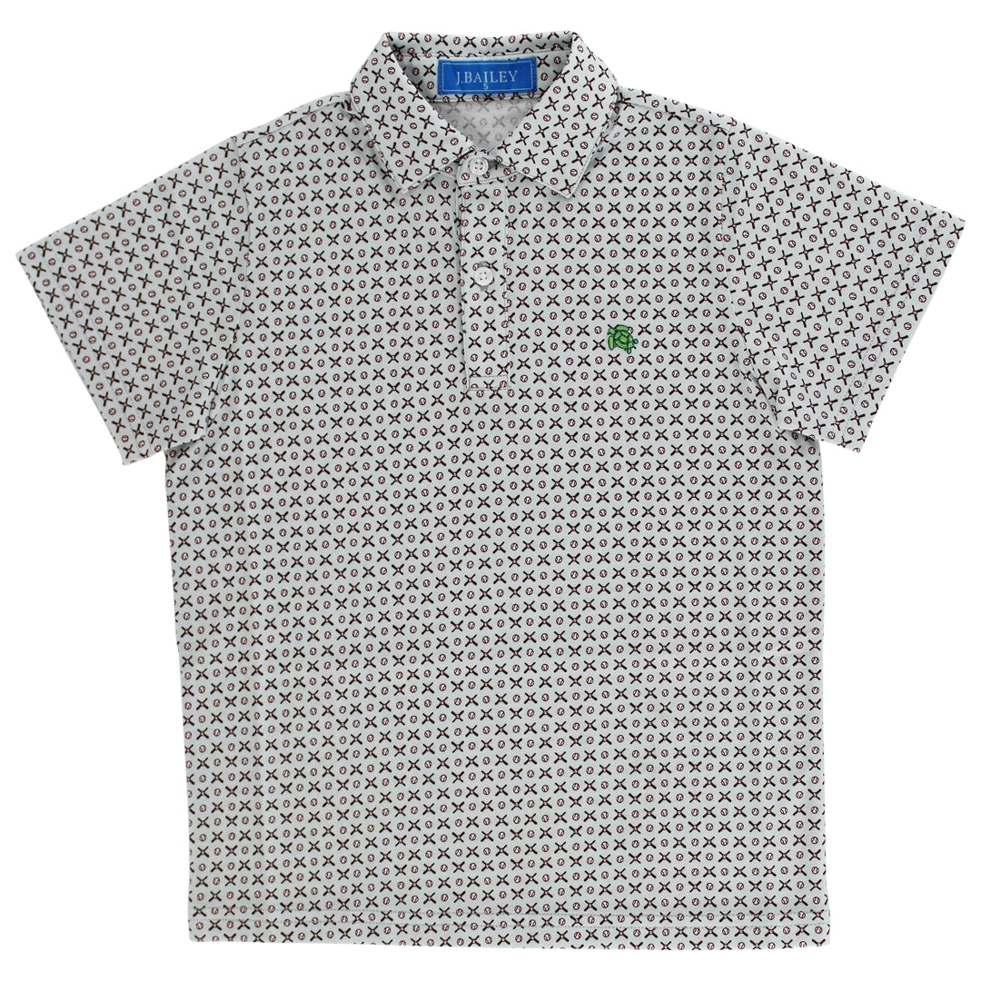 J. Bailey Boys Sport Polo Shirt - Baseball Print by Bailey Boys