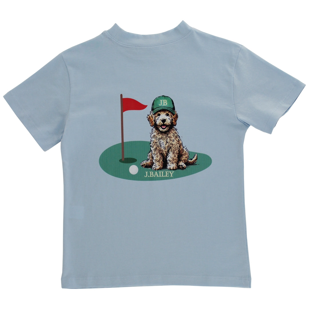 J. Bailey Boys Logo Tee Shirt - Augusta Golf Dog on Blue by Bailey Boys