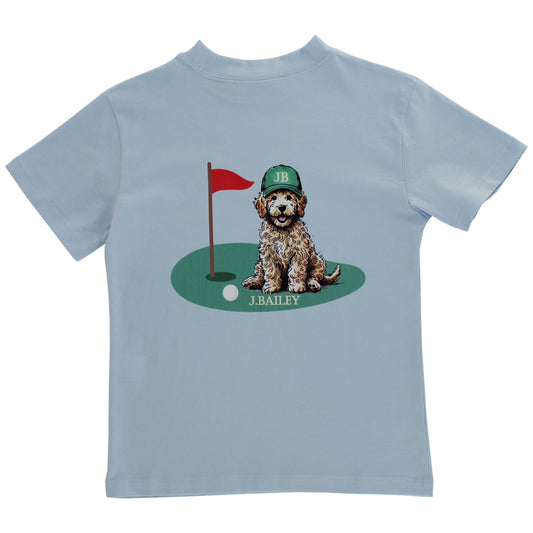 J. Bailey Boys Logo Tee Shirt - Augusta Golf Dog on Blue by Bailey Boys