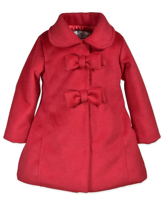 Widgeon Girls Dress Coats - Two Bow Car Coat - Red