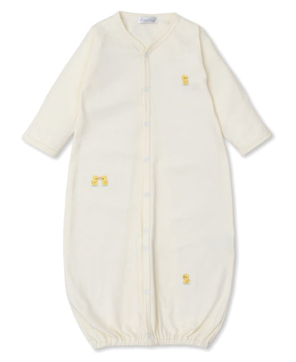 Kissy Kissy Baby Converter Gown - Yellow Stripe Dotty Ducks Ducklings