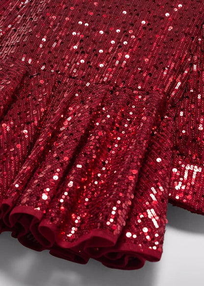 Abel & Lula Girls Red Sequins Holiday Party Dress
