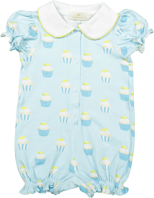 Sal & Pimenta Baby Girls Bubble - Aqua Blue Sugar High Cupcakes