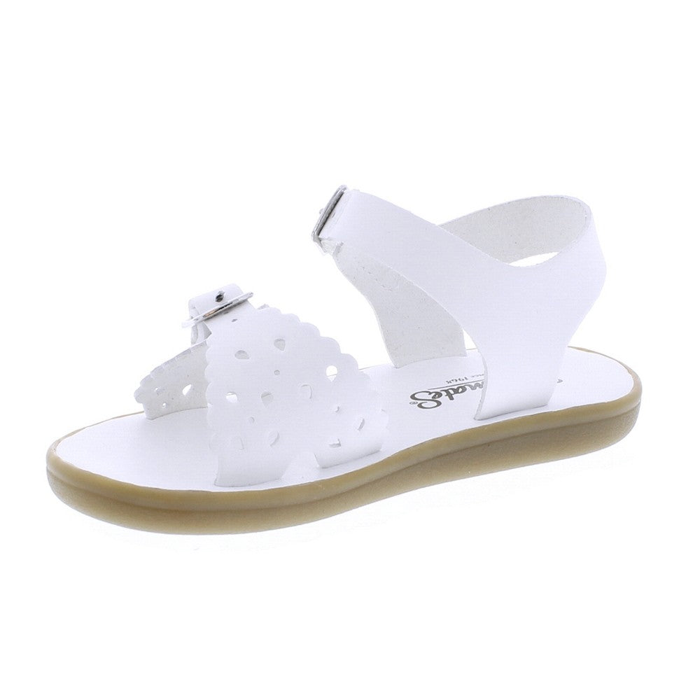 Footmates Girls Sustainable Sandals - Eco-Ariel Microfiber - White