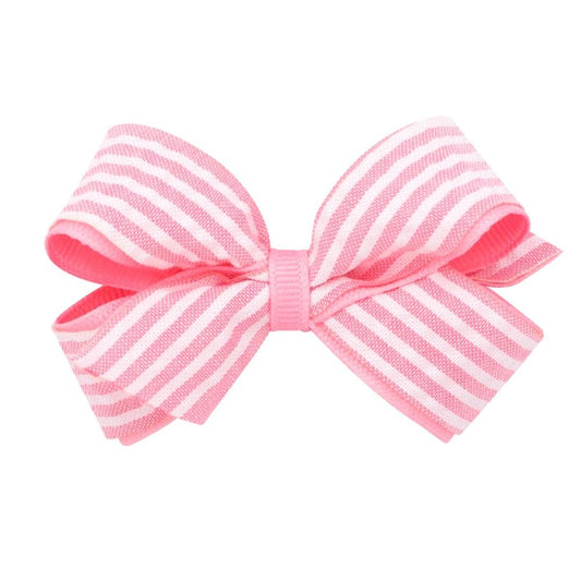Wee Ones Girls Seersucker Overlay Bow - Pink