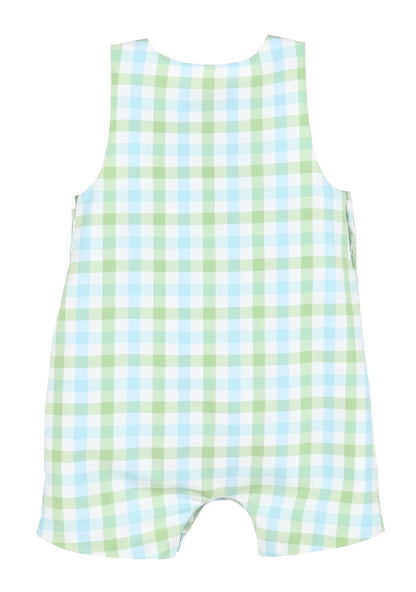 Sophie & Lucas Boys Blue & Green Plaid Pocket Jon Jon