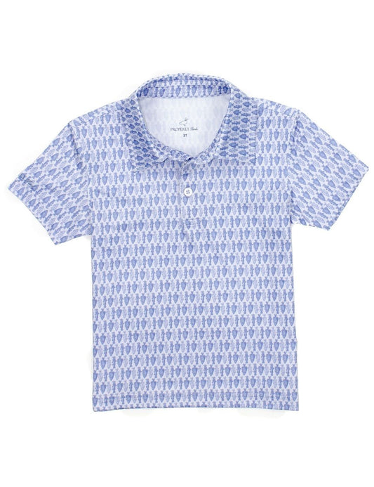 Properly Tied Boys Inlet Polo Shirt - Blue Fisherman's Paradise by Properly Tied