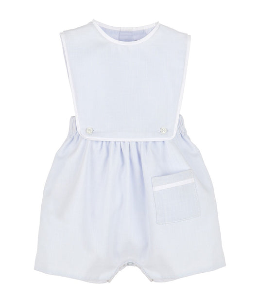 Sophie & Lucas Boys Classic Overall Romper - Light Blue