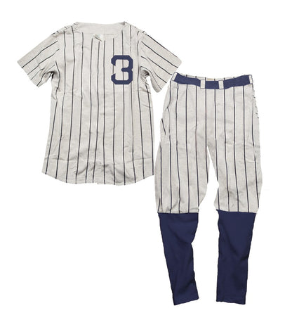 Wes & Willy Boys Blue Striped Babe Ruth New York Yankees Baseball Pajamas