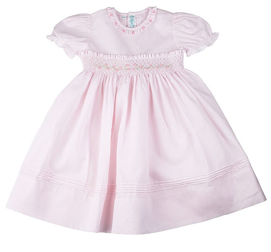 Feltman Brothers Baby Girls Smocked Dress with Panty - Pink