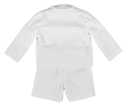 Florence Eiseman Baby Boys White Pique 3 Piece Eton Suit