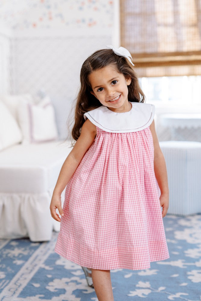 Proper Peony Girls Dress - Pink Gingham Magnolia