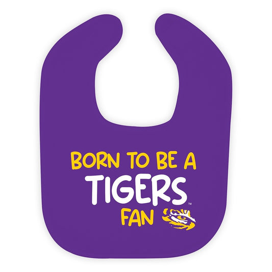 Wee Ones Baby Bib - Born to Be a Fan - LSU Louisiana State Univ. Tigers