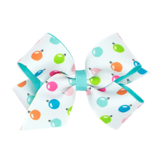 Wee Ones Girls Christmas Hair Bow - Aqua Ornaments