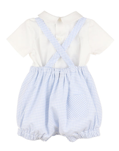 Sophie & Lucas Baby / Toddler Boys Classic Boy Set - Blue Checks with White Shirt
