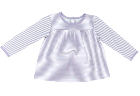 James & Lottie Girls Isla Knit Top - Lavender Stripes