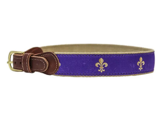 Bailey Boys Buddy Belt - Purple with Fleur de Lis