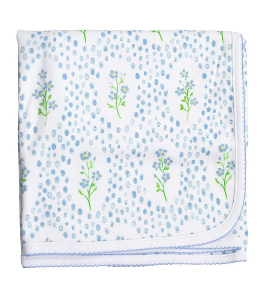 Proper Peony Baby Girls Blue Forget Me Not Receiving Blanket