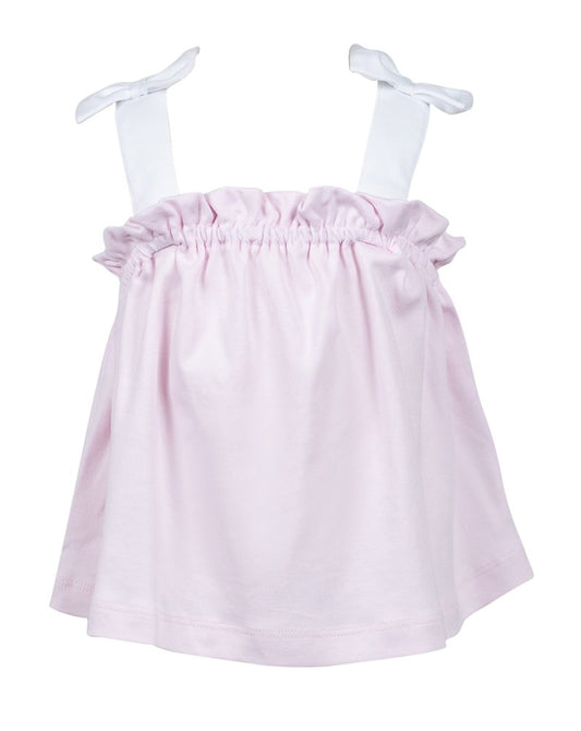 Proper Peony Girls Pima Tie Top Shirt - Pink
