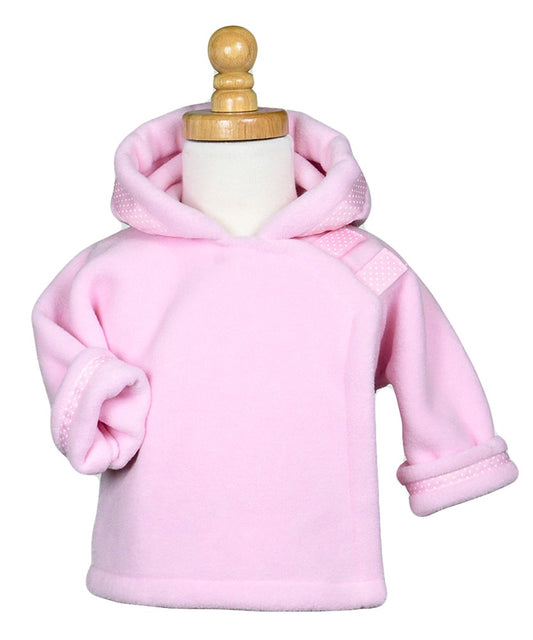 Widgeon Children's Coats - Girls WarmPlus Fleece Jacket - Dotted Ribbon Trim - Pastel Pink