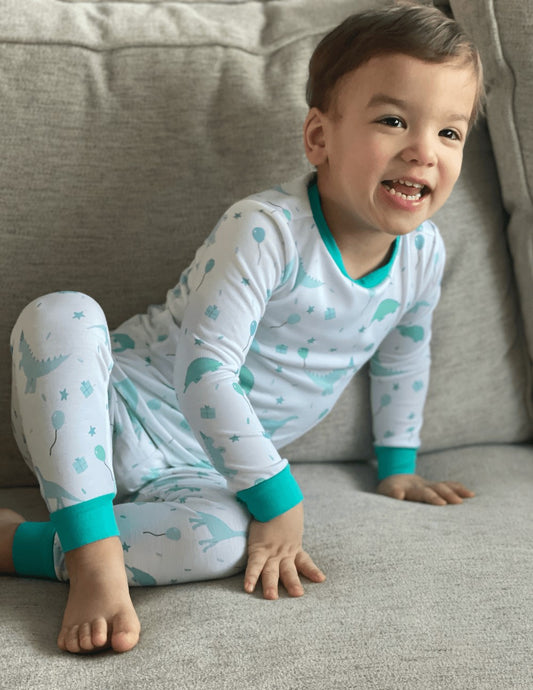 James & Lottie Boys Jammies Pajamas - Green Dinosaurs by James & Lottie