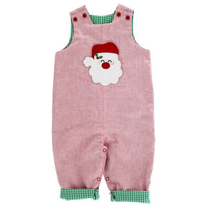 Bailey Boys Reversible Longall - Red with Santa Reverses to Green Check with Fire Truck