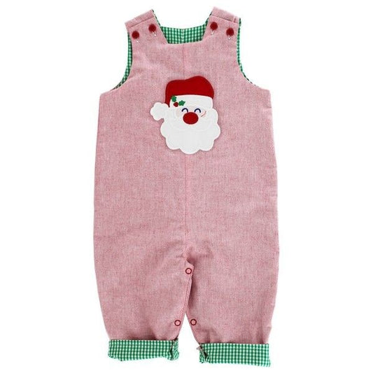 Bailey Boys Reversible Longall - Red with Santa Reverses to Green Check with Fire Truck