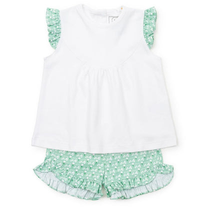 Lila & Hayes Girls Ella Pima Cotton Shorts Set - Golf Putting Green