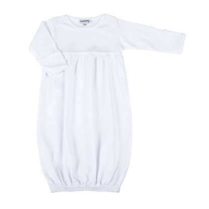 Magnolia Baby Blessed Embroidered Cross Gathered Gown