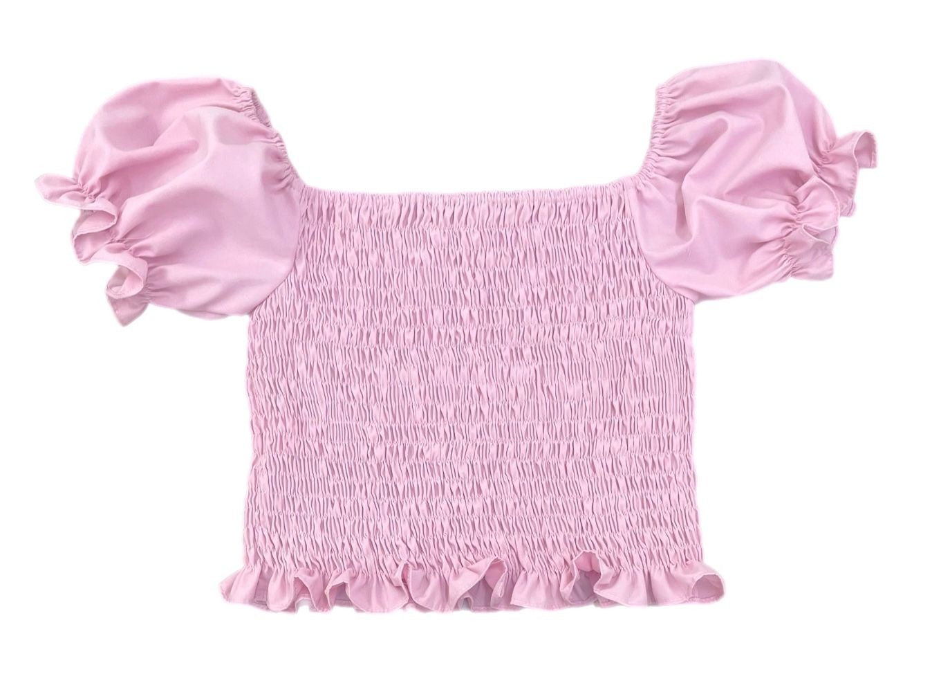 James & Lottie Be Elizabeth Girls Smocked Woven Top - Pink