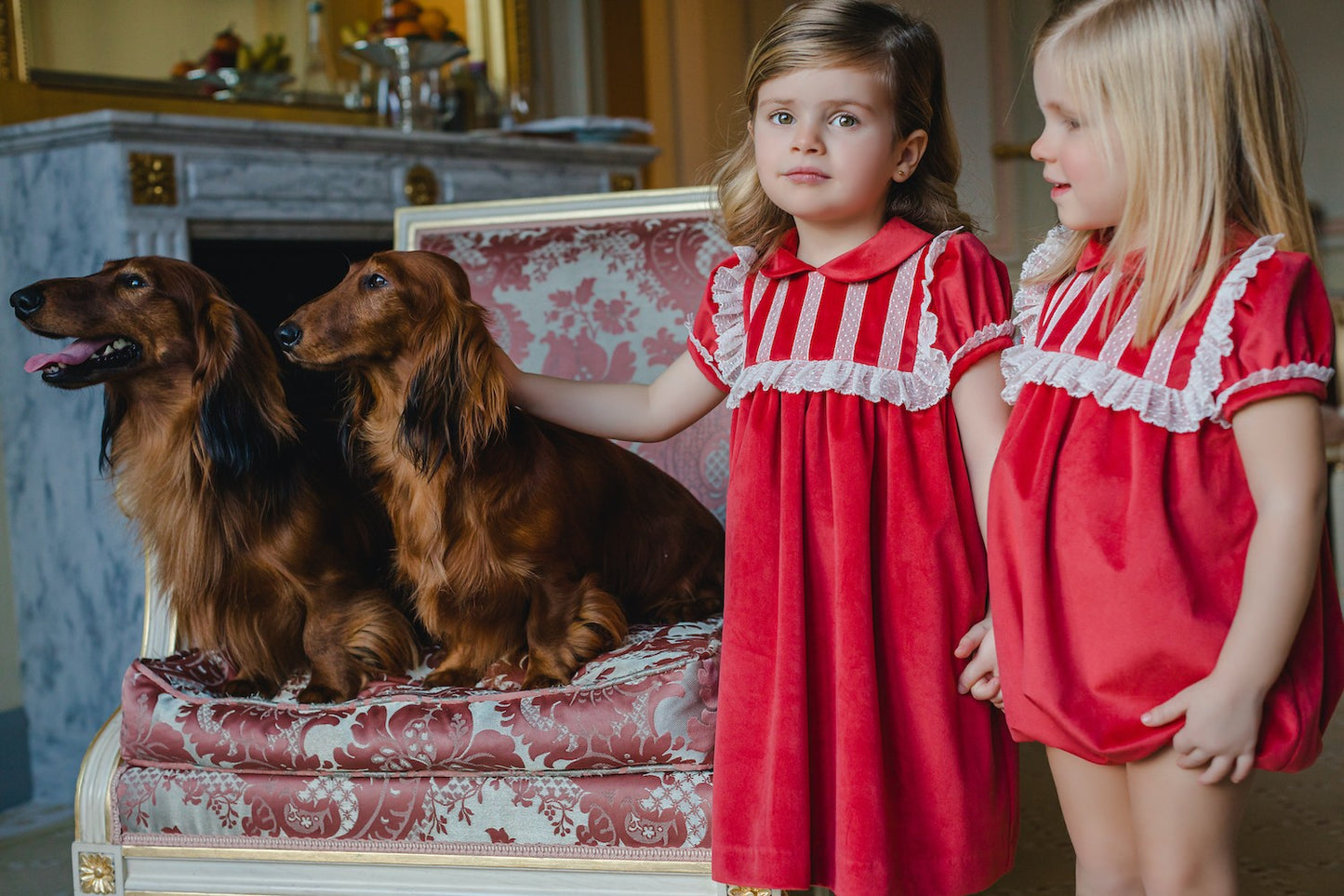 Sal & Pimenta Girls Dressy Bubble - Velvet - Carmine Red