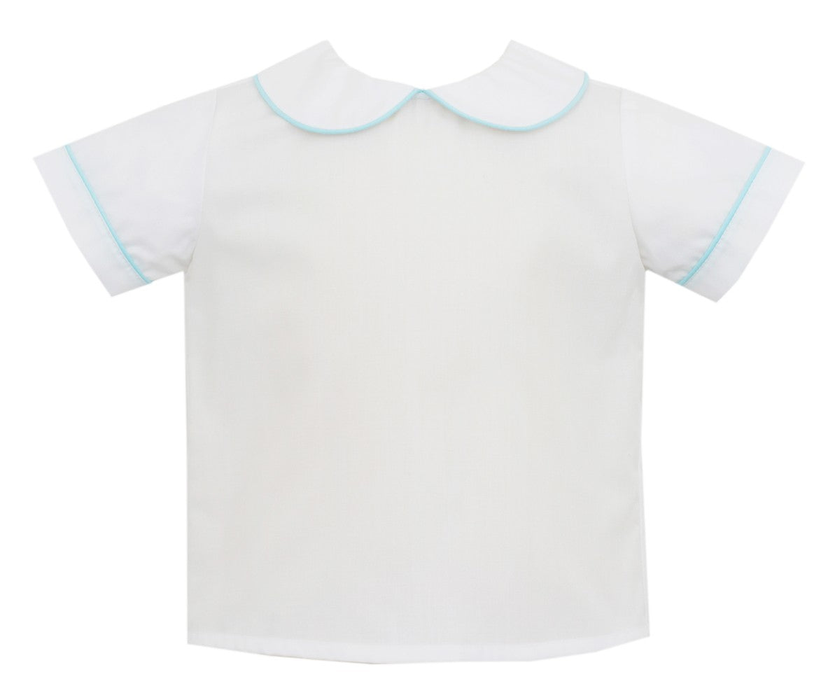 Anavini Boys Aqua Smocked Easter Bunny Cottontails Jon Jon with Shirt