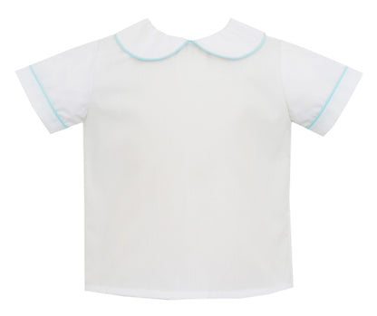 Anavini Boys Aqua Smocked Easter Bunny Cottontails Jon Jon with Shirt