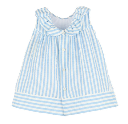 Sophie & Lucas Girls Sullivan Stripe Dress - Blue