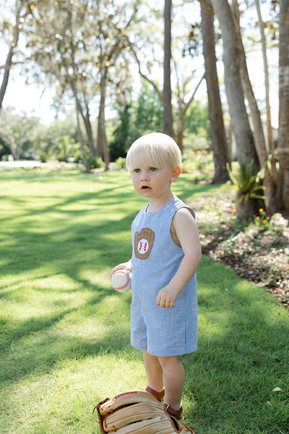 Bailey Boys Reversible Jon Jon - Blue with Baseball Reverses to Tan with Dog
