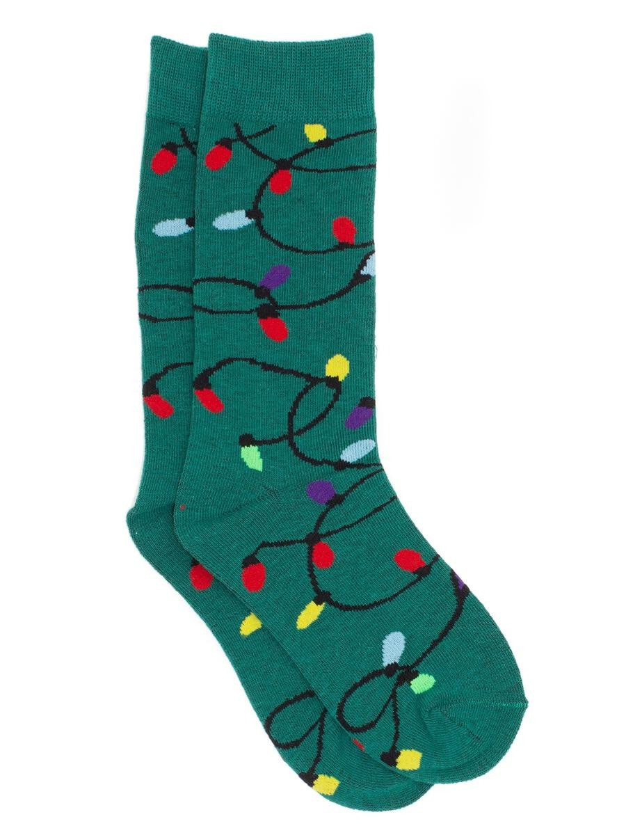 Properly Tied Boys Lucky Duck Socks - Green Christmas Lights