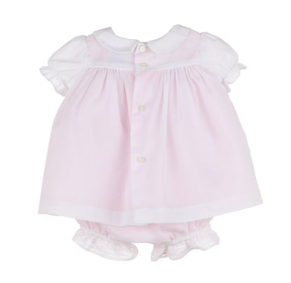 Luli & Me Baby Girls Boho Smocked Dress with Bloomers - Overlay on Pink