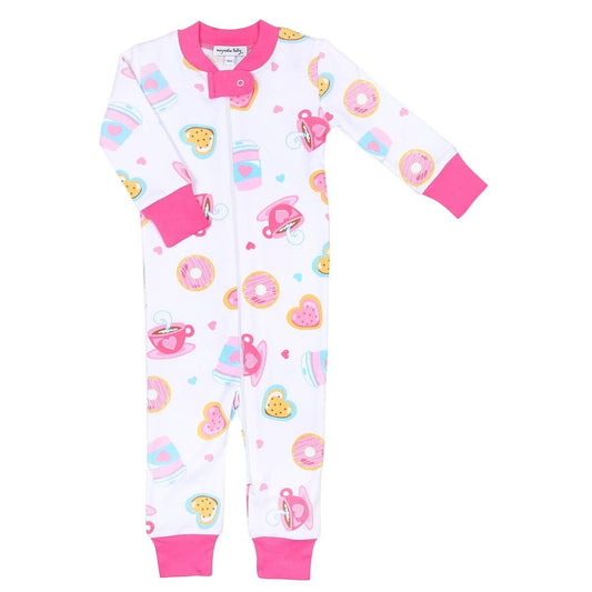 Magnolia Baby Pink Cookies and Cocoa Zipped Pajamas