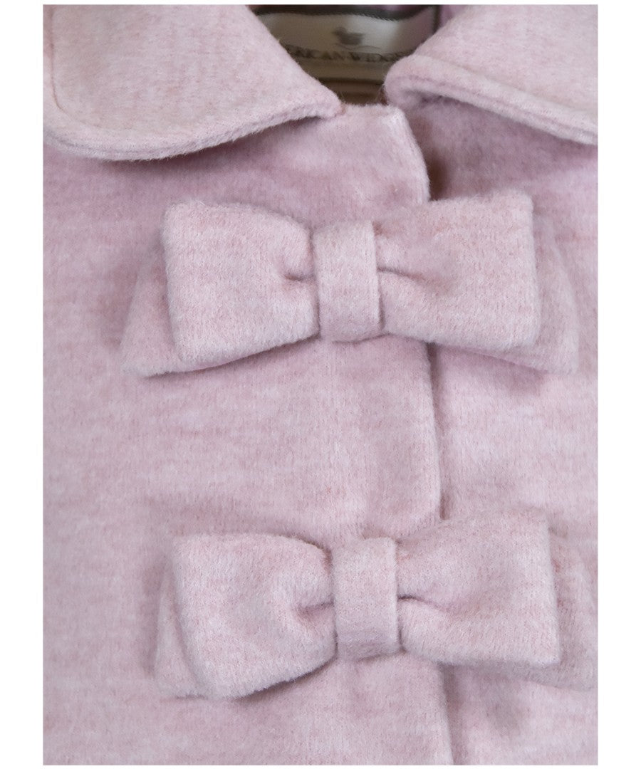 Widgeon Girls Dress Coats - Two Bow Car Coat - Heather Pink