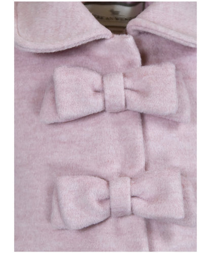 Widgeon Girls Dress Coats - Two Bow Car Coat - Heather Pink