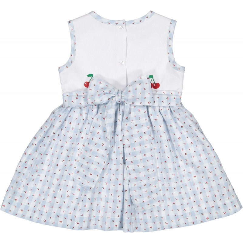 Sal & Pimenta Girls Dress - Blue Picnic Cherries