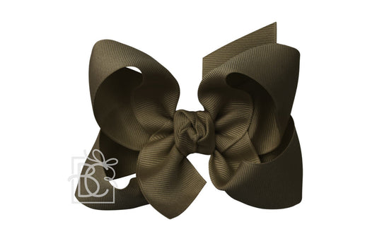 Beyond Creations Girls Grosgrain Double Knot Bow on Clip - Brown by Beyond Creations