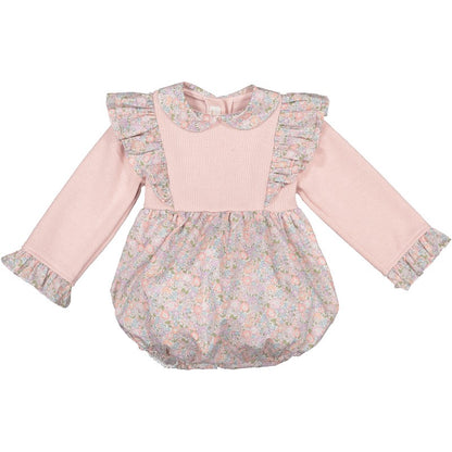 Sal & Pimenta Girls Bubble - Pink Knit Tuilleries Liberty Print Pinafore