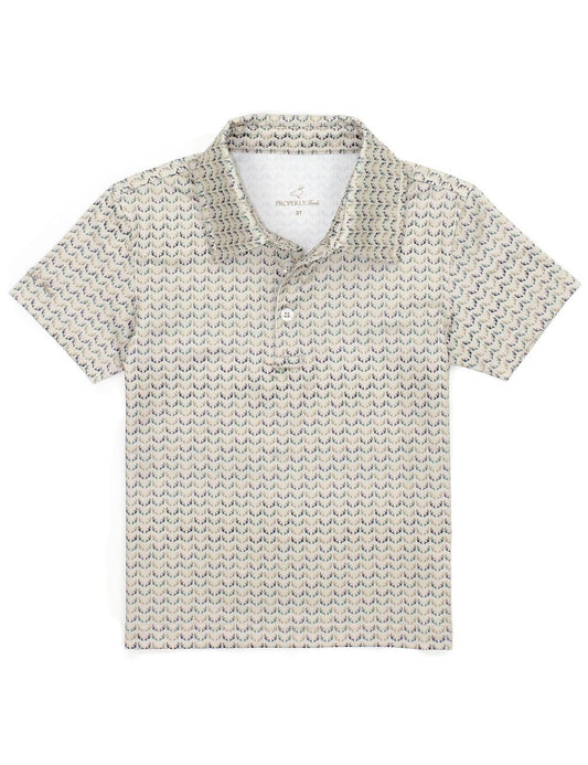 Properly Tied Boys Inlet Polo Shirt - Tan Deer Antlers